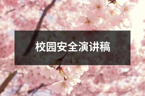 校园安全演讲稿