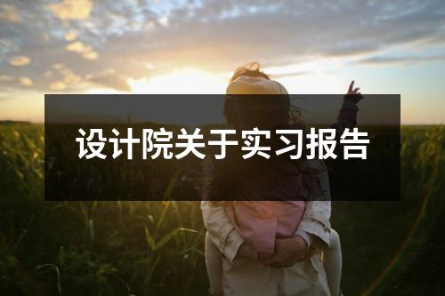 设计院关于实习报告