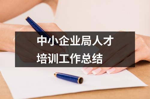 中小企业局人才培训工作总结