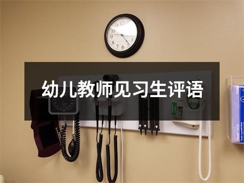 幼儿教师见习生评语