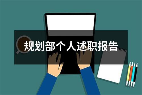规划部个人述职报告