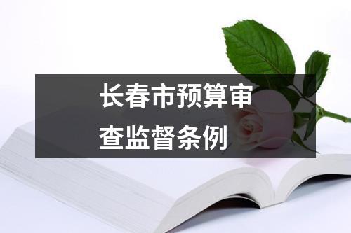 长春市预算审查监督条例