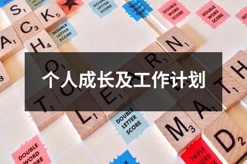 个人成长及工作计划